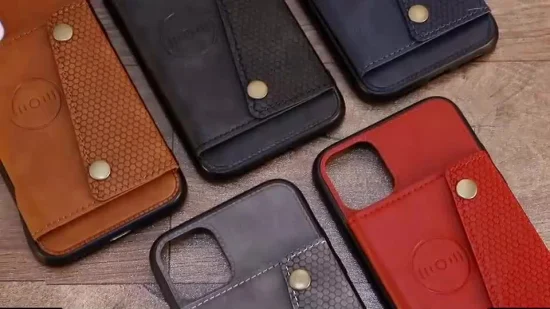 Capa traseira de celular de couro tipo carteira 2 em 1 para iPhone 12 e iPhone 12 PRO