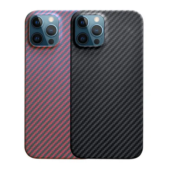 Capa de celular de fibra de carbono real kevlar adequada para iphone12 pro max meio pacote ultra